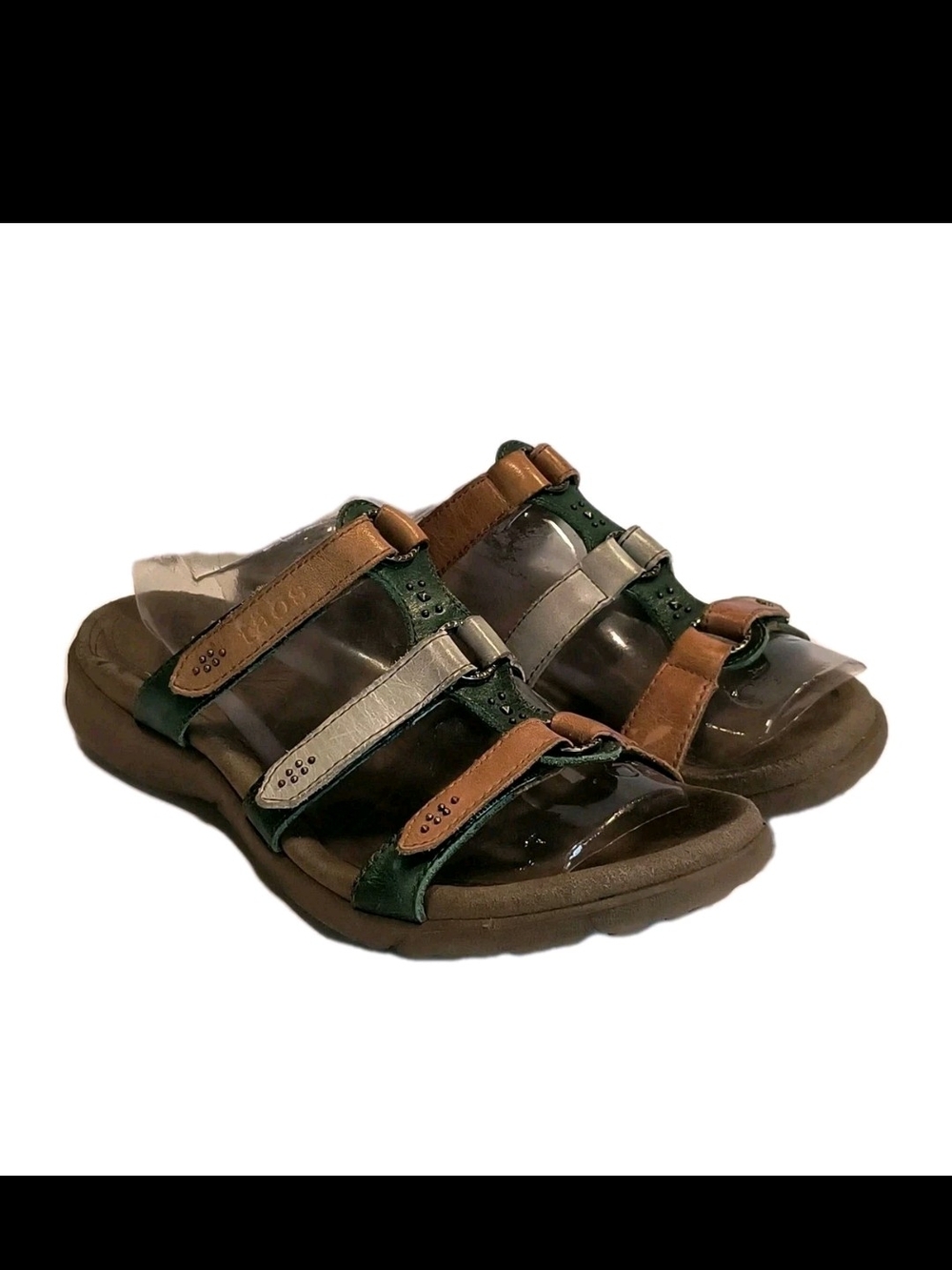 Taos Trophy Leather Strappy Sandals Multi Color Women's Size 7